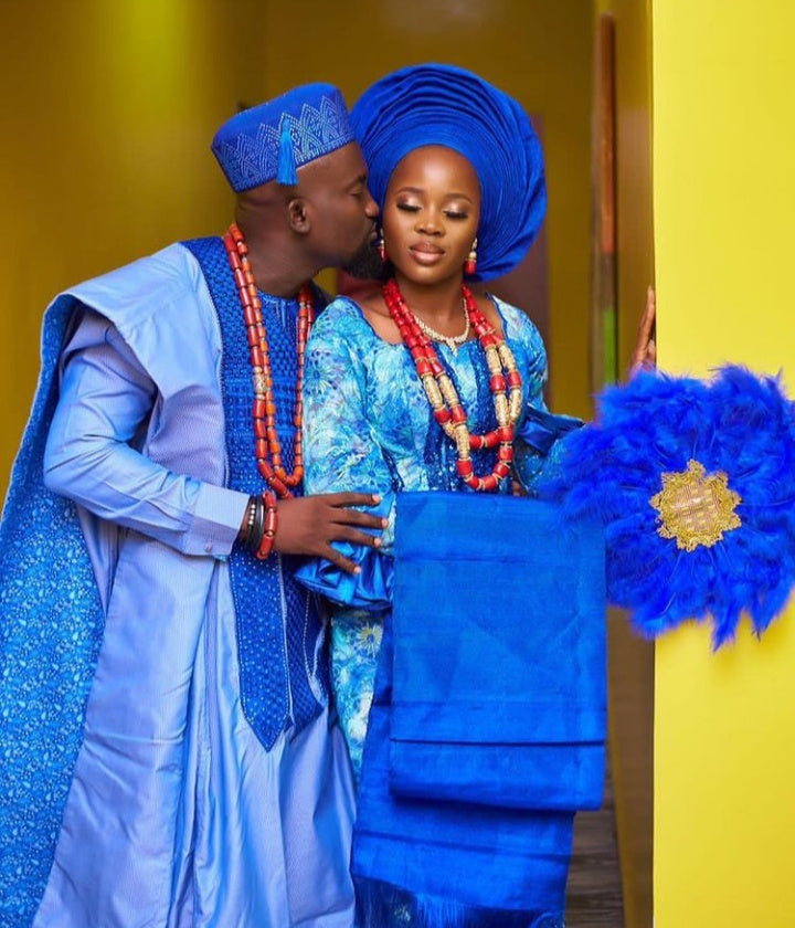 Royal blue sale traditional wedding attire