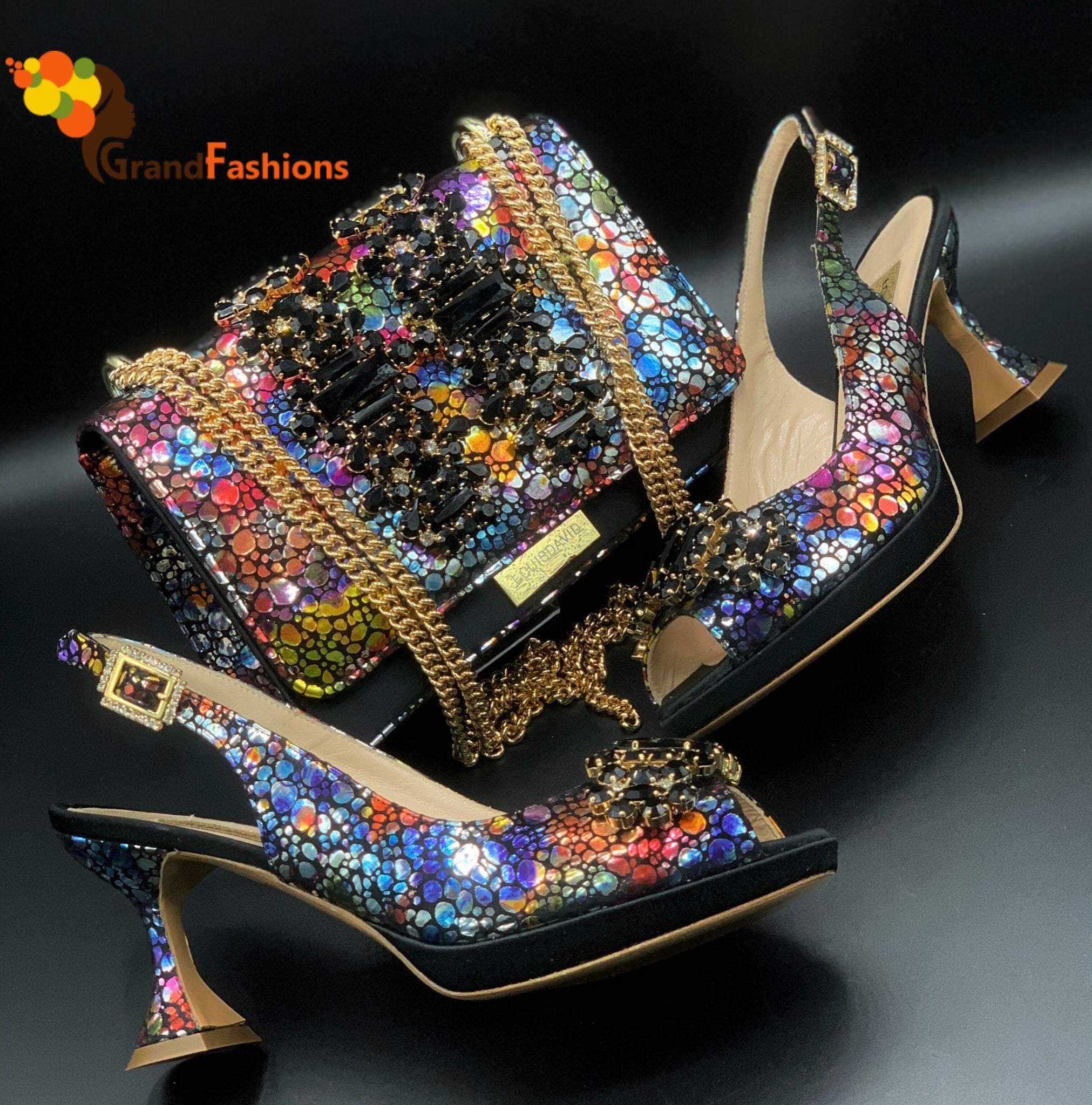 New Bags And Shoes With Rhinestones Latest Design Italian Lady Shoes Luxury  Sets